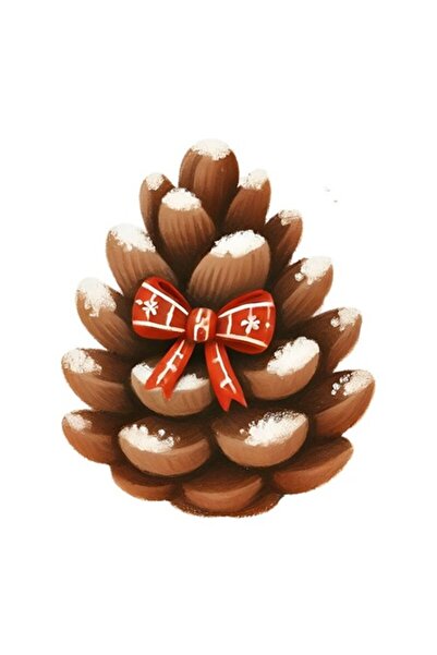 OEM Διακοσμητικό Αυτοκόλλητο, Χριστούγεννα, Κώνος, Καφέ