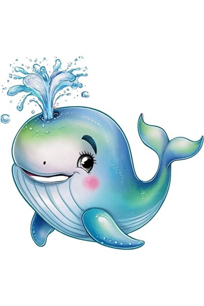OEM Decorative Sticker, Whale, Blue
