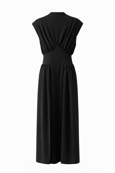 HAZELANNA ντραπέ Μαύρο μάξι φόρεμα με λεπτομέρεια στη μέση