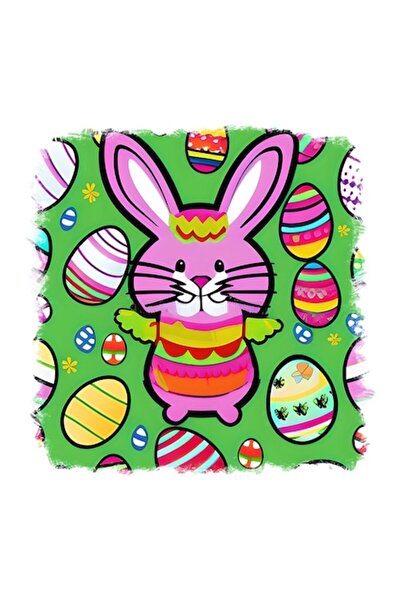 OEM Διακοσμητικό αυτοκόλλητο, λαγουδάκι, ροζ, 55 εκ.