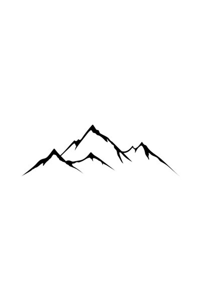 OEM Decorative Sticker, Mountains, Black
