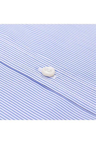 Germirli Albini Blue Slim C Striped Exclusive Super Piumino Italian Collar Tailor Fit Pa Cotton Shirt