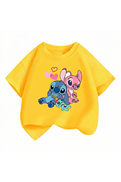 Bidani تيشيرت للأولاد بتصميم شخصية ستيتش الفضائية الكرتونية، أصفر، مقاسات من ...