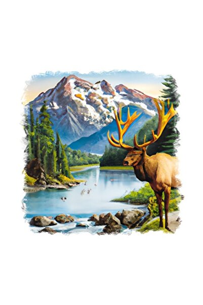 OEM Διακοσμητικό αυτοκόλλητο, ελάφι, καφέ, 55 εκ.