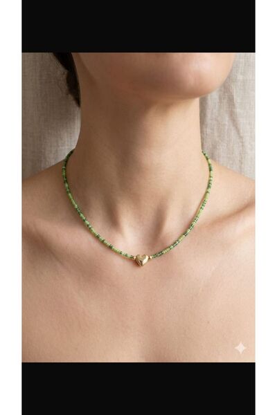 MDGS COLLECTİON GREEN HEART NECKLACE