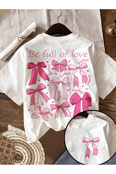 gencerco Μπλουζάκι Premium Oversize με στάμπα διπλής όψης  "Be Full Of Love "