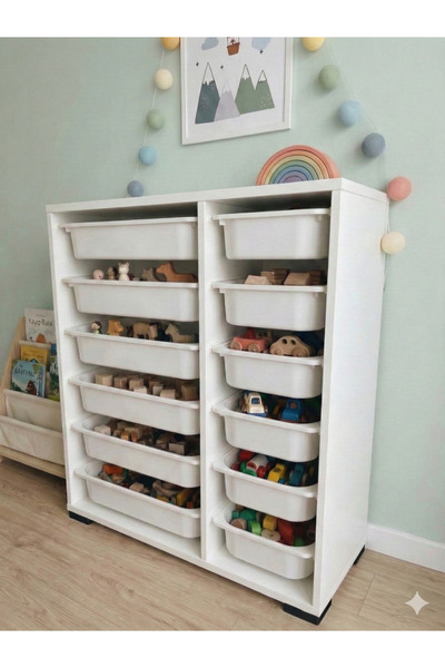 decosense 12 Çekmeceli Çok Amaçlı Oyuncak Dolabı ve Saklama Ünitesi – Çocuk O...