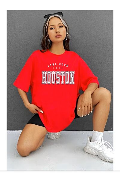 LAND MODA Tricou unisex cu design imprimat Houston