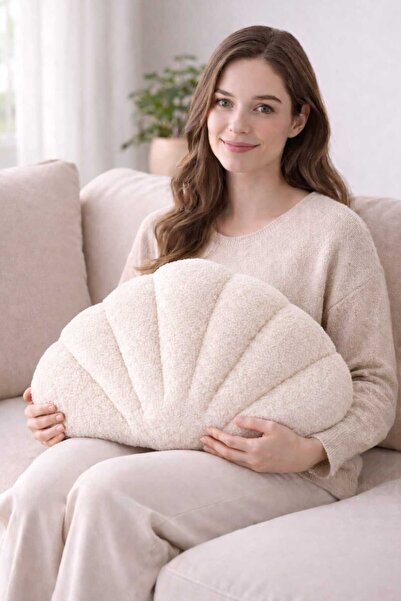 CHIZGY Welsoft Fleece Sea Shell Decorative Cushion Plush Cushion Accessory fo...