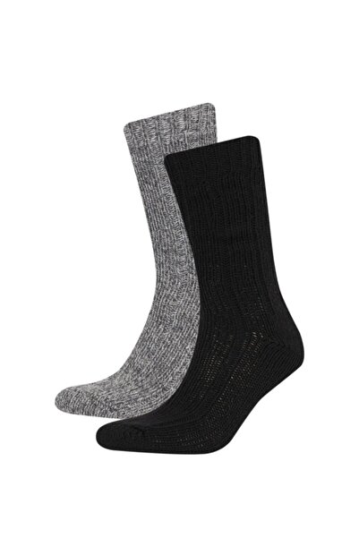 DeFacto Men's 2-Pack Wool Winter Socks (Ns)