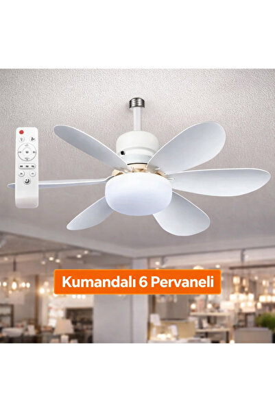 Helios Sessiz Çalışma 6 Pervaneli 3 Renk Kumandalı Tavan Vantilatörü