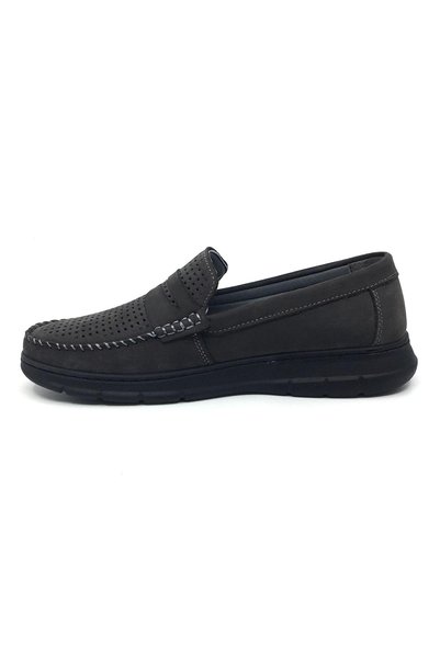 Taşpınar Ayakkabı 020 100% Genuine Nubuck Leather Orthopedic Men's Summer Comfortable Daily Lofer Perforated Shoes 39-45