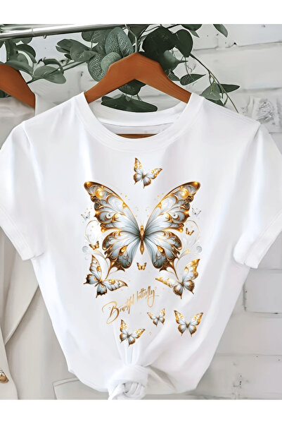 gencerco Μπλουζάκι Premium Oversize με στάμπα πεταλούδας