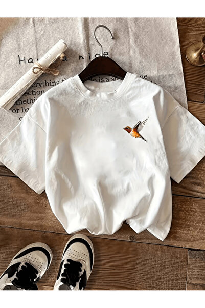 gencerco تي شيرت ميني بيرد مطبوع بريميوم كبير الحجم