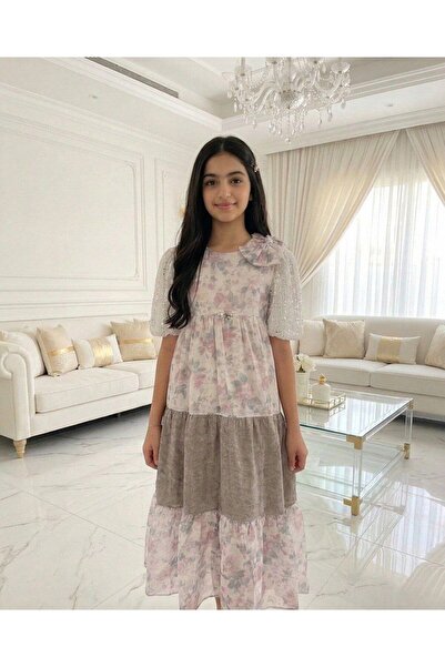 alqarat فستان "روزيت" الفاخر ذو الطبقات الزهرية