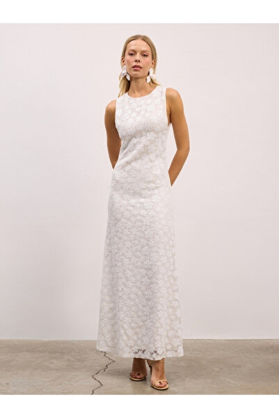 FICKLE HEARTS Poppy Çiçek Motifli Payet Ekru Uzun Beyaz Nikah Yazlık Davet El...