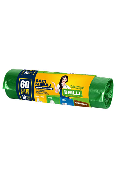 OEM LDPE торби за почистване 60 L x 10 броя, Brilli, зелени