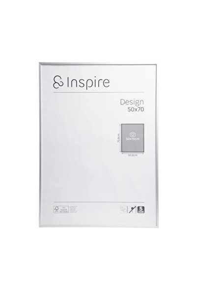 Inspire Κορνίζα φωτογραφιών Design, 50 x 70 εκ., μεταλλική, ασημί