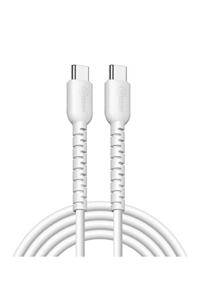 ormak Ormak 60W Fast Charging Cable, Type-C/Type-C, White, 1 Meter, with a St...