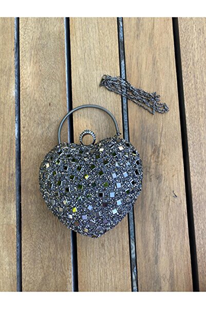 H&D COLLECTİON Rochie de seară cu aspect de inimă de cristal geantă