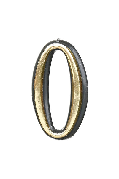 OEM Numar casa "0", pentru poarta/usa, autoadeziv, plastic, 55 x 35 mm, auriu