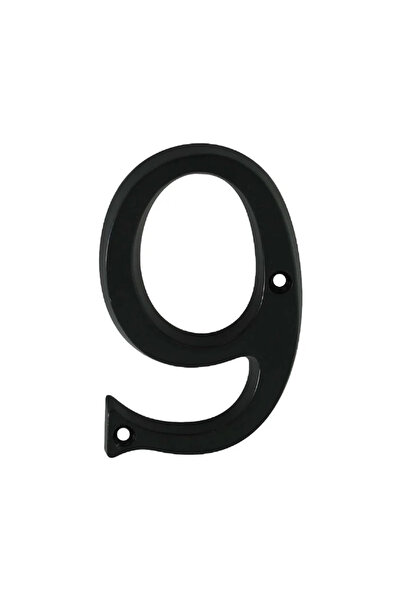OEM Numar casa "9", pentru poarta/usa, cu insurubare, aluminiu, 97 mm, negru
