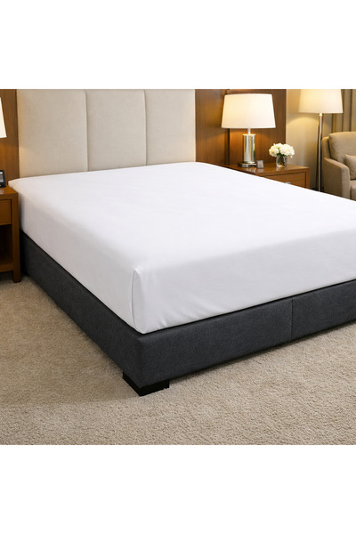 Ezgi bumbac 100% Akfil Lastikli Otel cearșaf – Țesătură groasă, durabilă, alb...