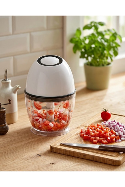 Lisinya Mini Elektrikli Doğrayıcı 450 ML Şarjlı Sebze Doğrama Makinesi -