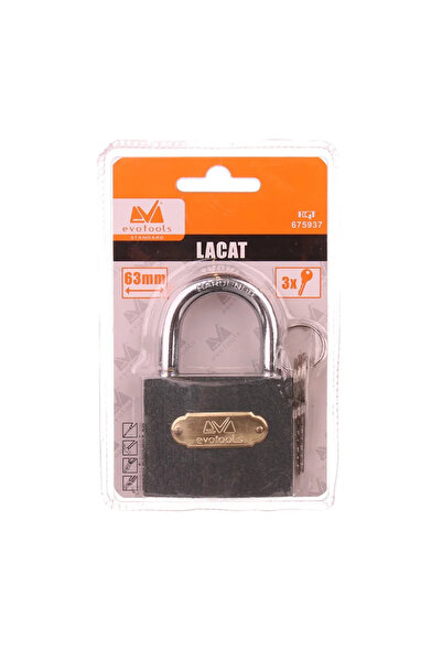 OEM Λουκέτο με κλειδί, για εξωτερική χρήση, Honest ETS, χάλυβας, 63 mm
