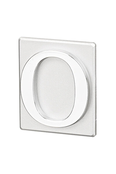 OEM Αριθμός σπιτιού "0", για πύλη/πόρτα, αυτοκόλλητο, PVC, 40 x 47 mm, ασημί