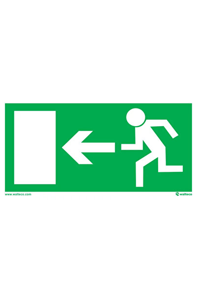 OEM Πινακίδα εξόδου κινδύνου, αριστερά, μέγεθος 200 x 100 mm