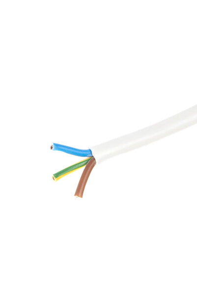 OEM Електрически кабел MYYM, H05VV-F, 3 x 2.5 mm², 25 метра, бял