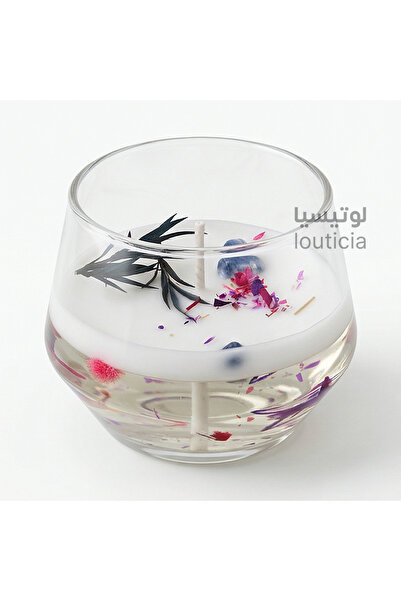 Gerenic 3 قطع شمعة عطرية داخل كأس زجاجي مزين بالزهور – توزيعات هدايا للمناسبات