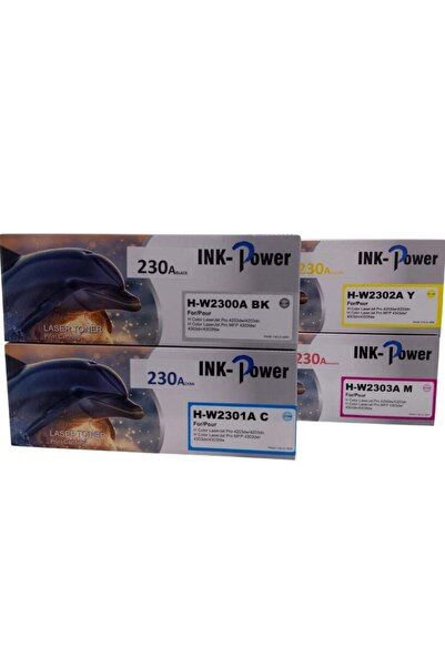 Generic خراطيش حبر INKPOWER 230A رباعية الألوان متوافقة مع طابعة HP 2300A