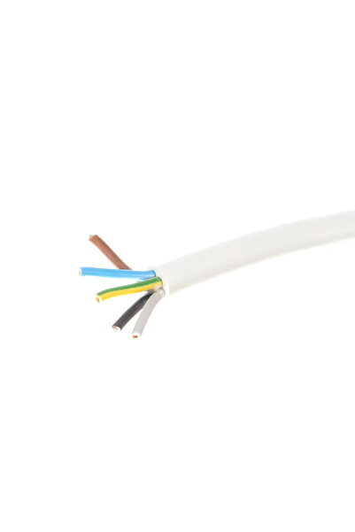 OEM MYYM electrical cable, H05VV-F, 5 x 2.5 mm², 50 meters, white