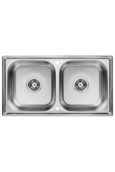 OEM Νιπτήρας κουζίνας από ανοξείδωτο ατσάλι, 78 x 43 cm, βάθος λεκάνης 18 cm,...