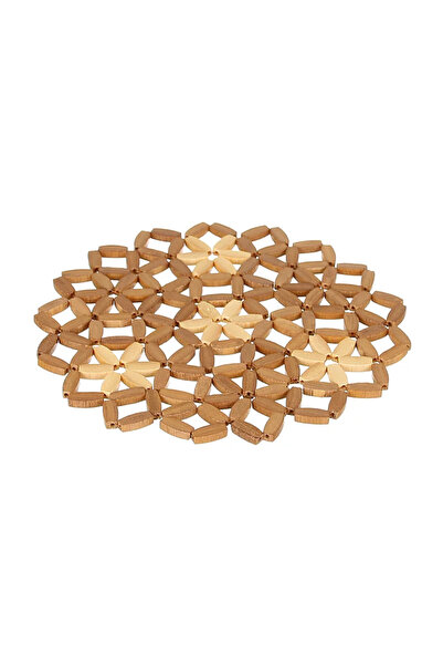 OEM Pot holder, made of bamboo, Ø 22 x H 0.5 centimeters, flexible, natural