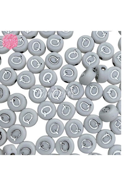 BRIDEIST WEDDING CO Silver Gilded Q Letter Beads (50 Pieces)