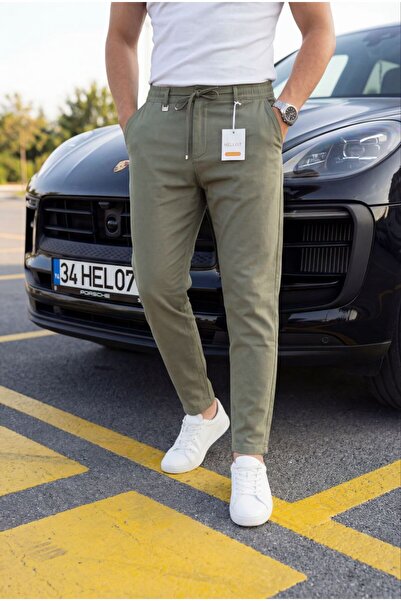 Hello Erkek Jogger Pantolon Yarım Bel Lastikli Bağcıklı Slim Fit Günlük Rahat...
