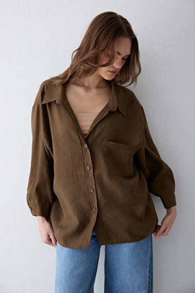 Melike Tatar Oversize İnce Gömlek 81-4612