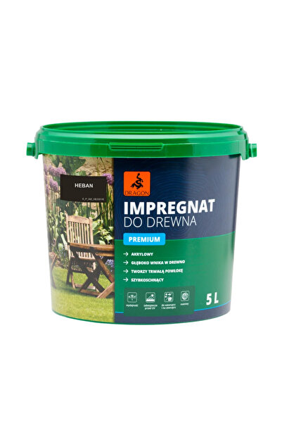 OEM Импрегнация за дърво Dragon, акрил, премиум, абанос, 5 л