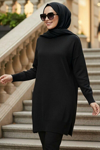 N.S NEVA STYLE Black Hijab Knitwear Sweater 10901S