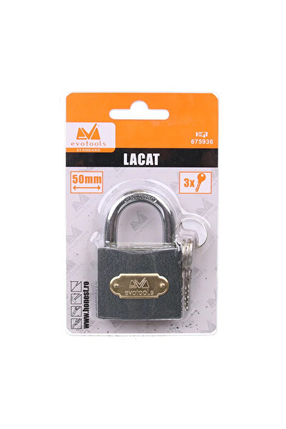 OEM Λουκέτο με κλειδί, για εξωτερική χρήση, Honest ETS, χάλυβας, 50 mm