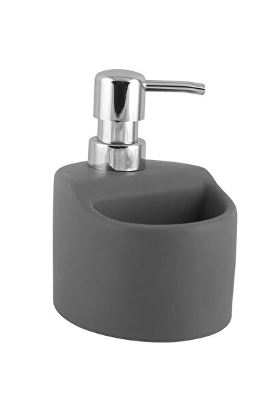 OEM Detergent dispenser with sponge holder, ceramic, 9.6 x 11.3 x 14 cm, gray