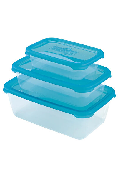 OEM Set of 3 plastic containers with lids, 0.6 L + 1.3 L + 2.5 L, Sheer