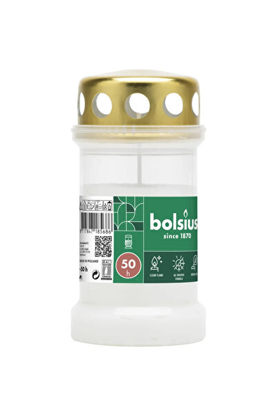 OEM Κερί με καπάκι, Bolsius, 50 ώρες, λευκό