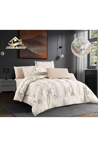 Afkar Albayet Single bedsheet set, patterned, 4 pieces, indigo fabric, excell...