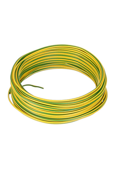 OEM FY electrical cable, H07V-U, 1.5 mm², 25 meters, green/yellow