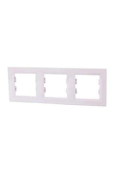 OEM Rama decorativa tripla Schneider Asfora, pentru aparataj clasic, IP20, alba