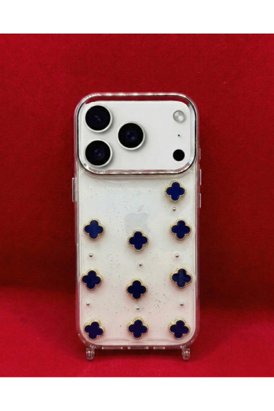 KaffCase 5 Colors Clover Stone Glittery Transparent iPhone 17 Pro Max Compati...